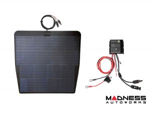 Nissan Titan Flexible Solar Panel Kit - Complete Kit w/ Waterproof Controller + Hood Decal - 2016+ - 85W